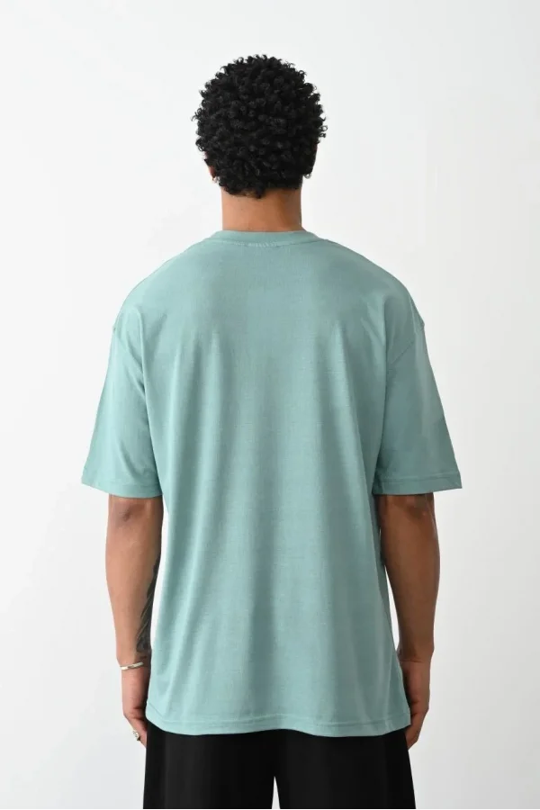 Erkek düz Basic Bisiklet Yaka Kısa kol T-Shirt - Açık Mavi