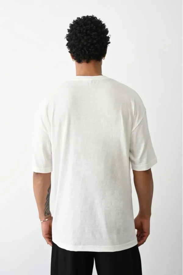 Erkek Düz Basic Bisiklet Yaka Kısa kol  T-Shirt - Beyaz