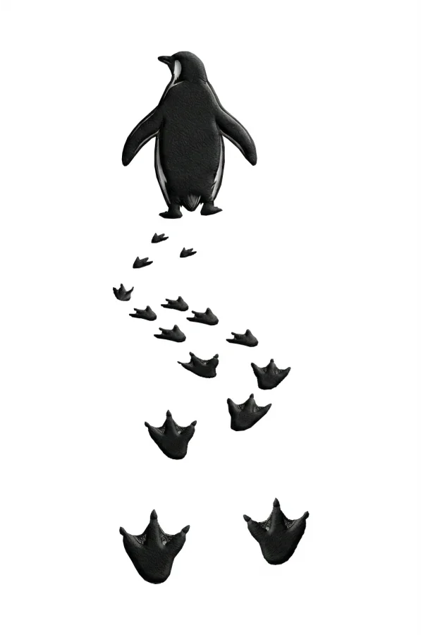 Erkek Nihilist Penguen Temalı Oversize Kapüşonlu Sweatshirt - Beyaz