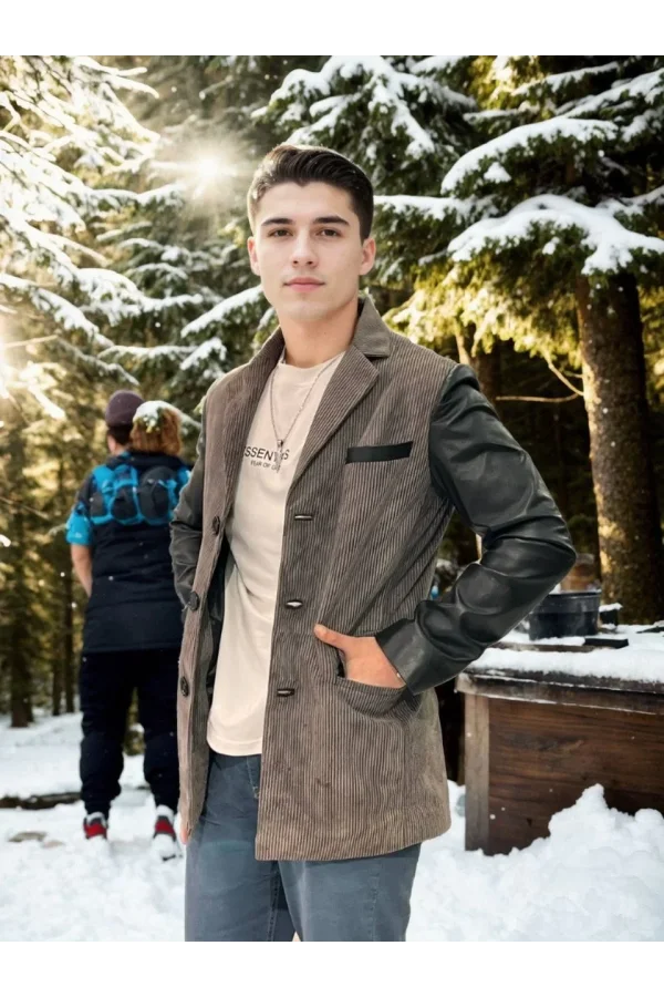 Erkek Nubuk Deri Ceket - Siyah