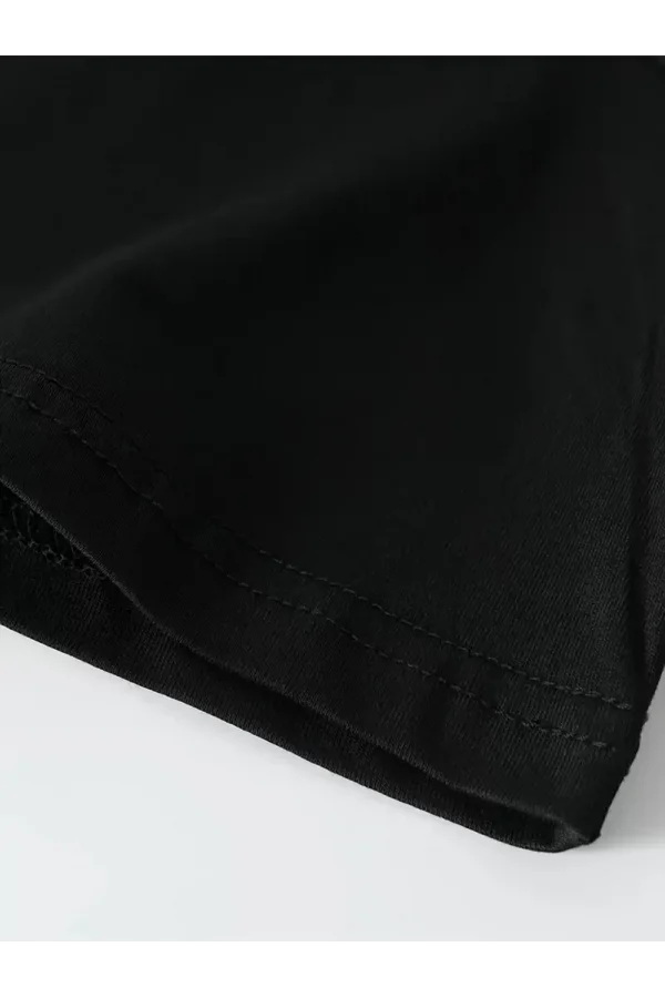 Erkekler için Siyah Tişört Grafik Genç Emo Vintage Gotik Rahat Büyük Beden Kısa Kollu Tişört Giysi Üst- Siyah