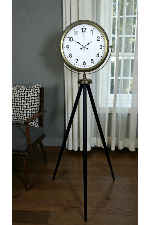Eskitme Tripod Ayaklı Dekoratif Saat