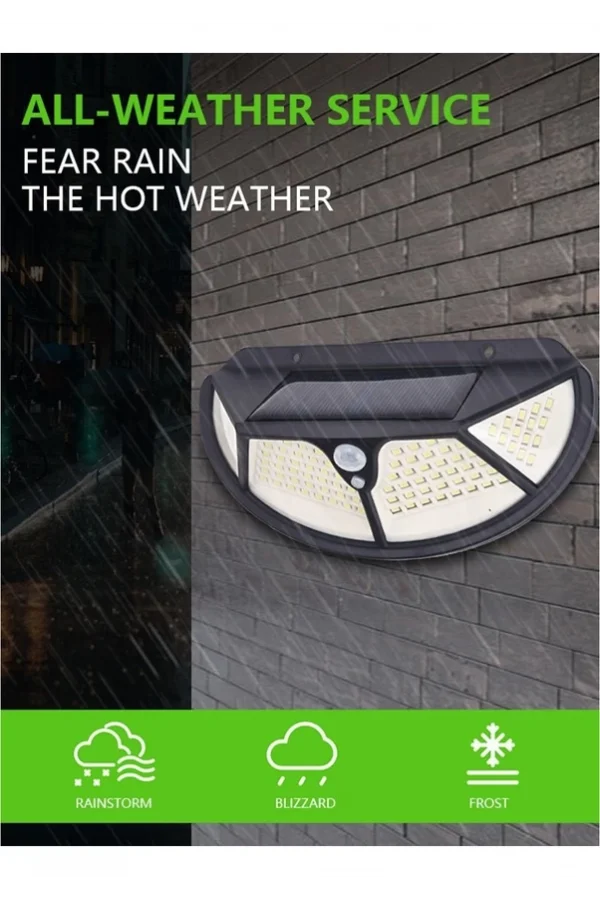 Fonksiyonel Sensörlü 102 Ledli Solar Bahçe Lambası