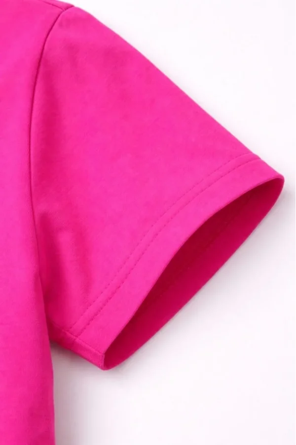 Genç Erkek Çocuk V Yaka Tişört Yazlık Model Günlük Basic Body - Pembe