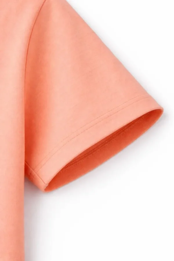 Genç Kız Çocuk V Yaka Tişört Yazlık Model Günlük Basic Body - Toz Pembe