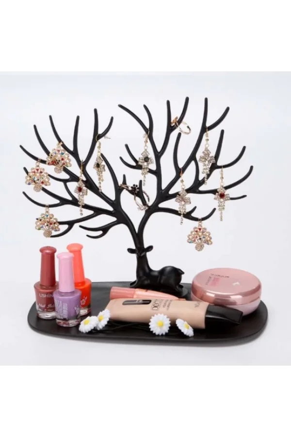 Geyik Tasarımlı Takı Standı Siyah