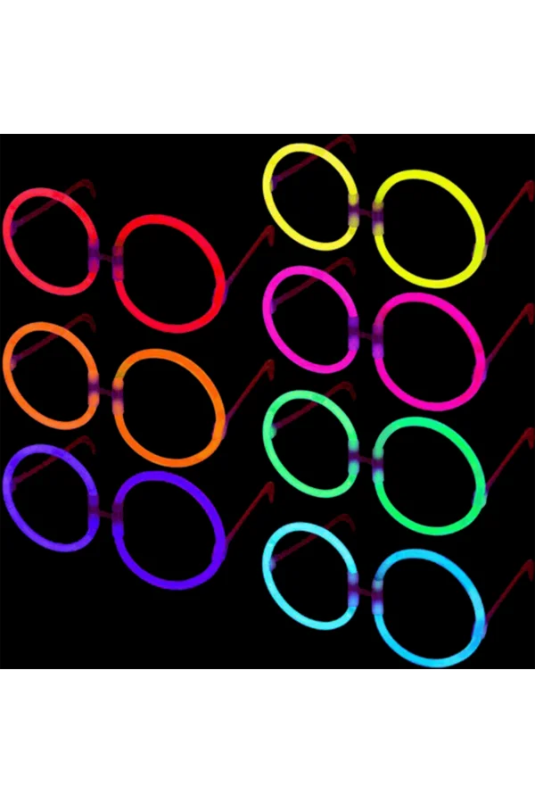 Glow Stick Yuvarlak Gözlük 12 Adet