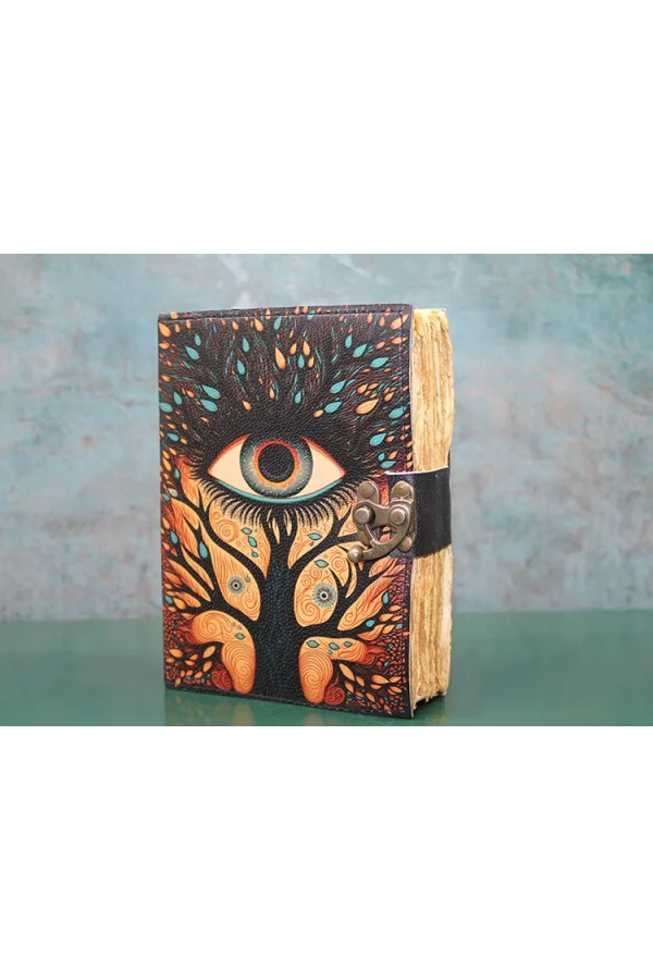 Göz Tasarımlı Deri Defter