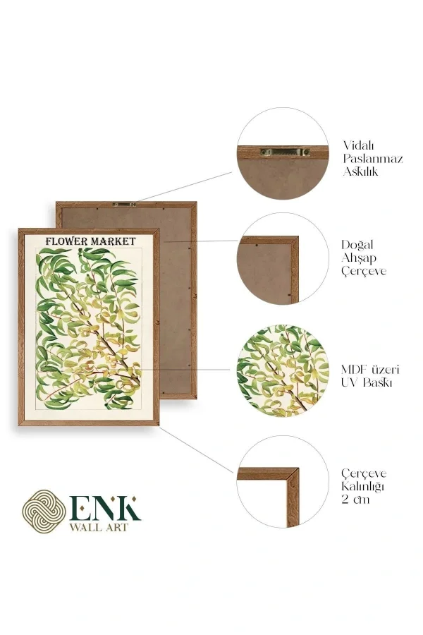 Grancica Breskve Ahşap Çerçeveli Tablo