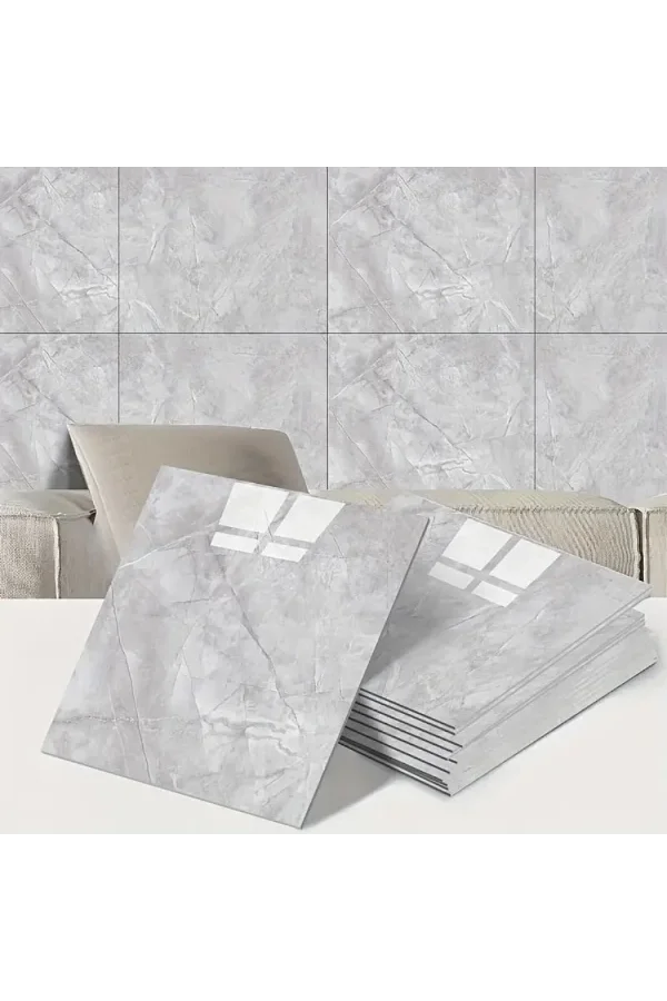 Gri Mermer Desen Duvar Sticker (30x30)