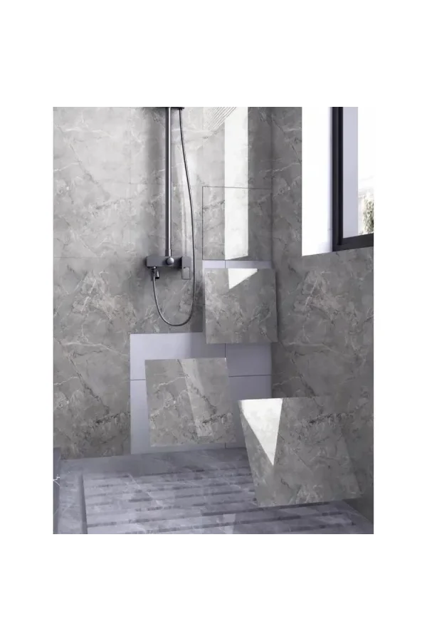 Gri Mermer Desen Duvar Sticker (30x30)