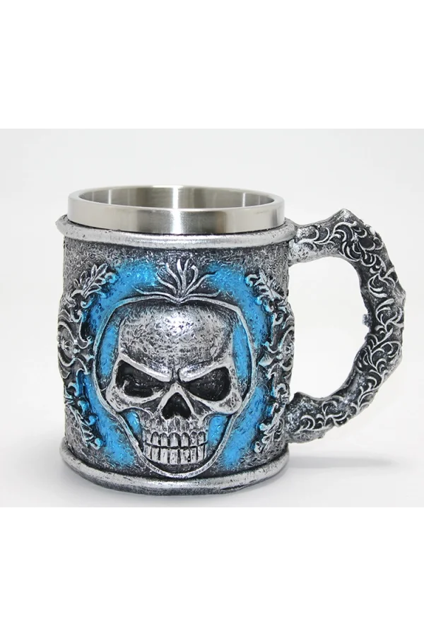 Grim Reaper Azrail Kabartmalı 3D Tasarım Çelik Kupa Bardak