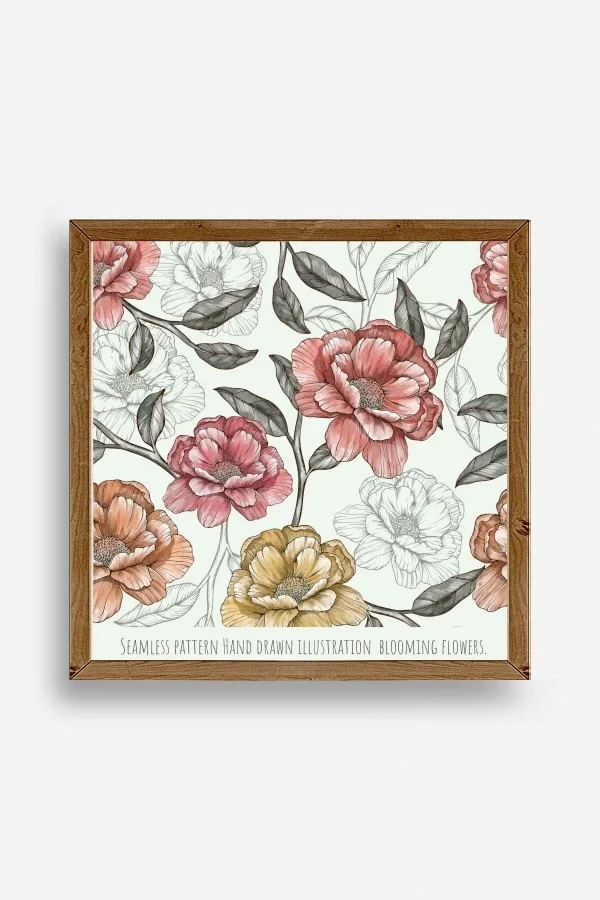 Gül Ahşap Çerçeveli Tablo