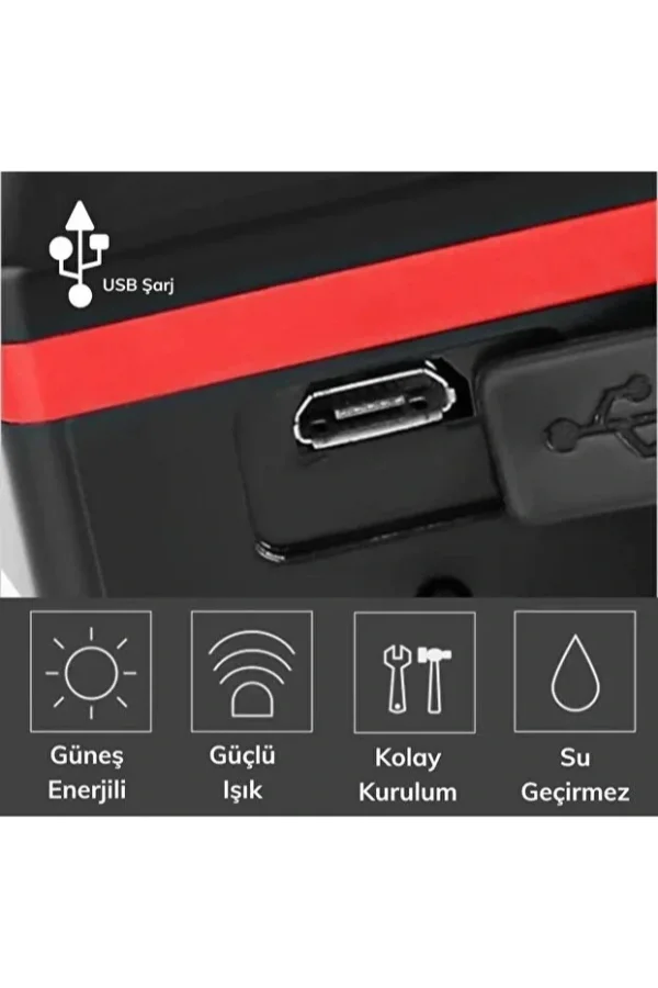 Güneş Enerjili Bisiklet Işıklı Korna