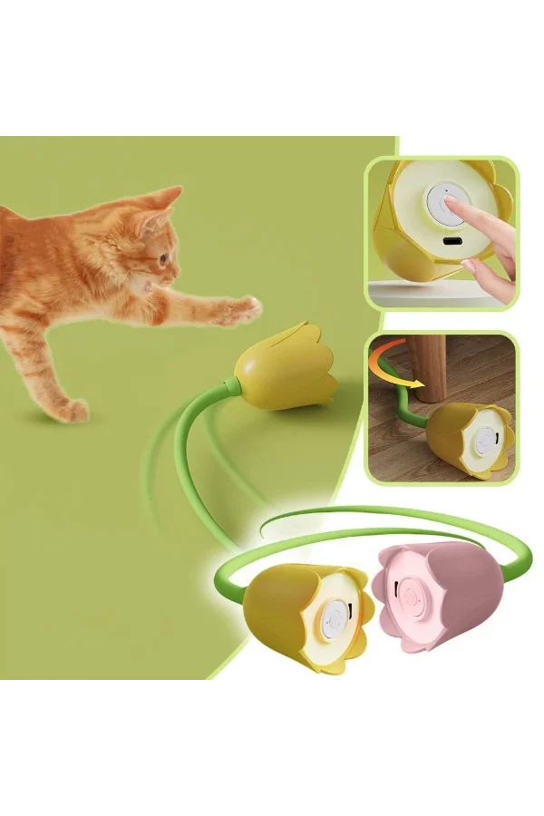 Hareketli Çiçek Kedi Oyuncağı