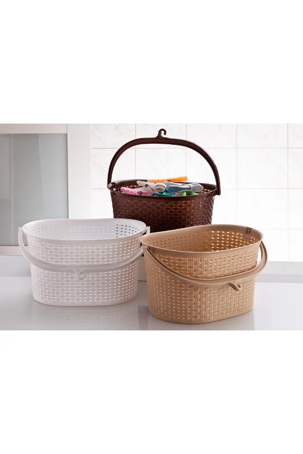 Hasır Görünümlü Mandal Sepeti