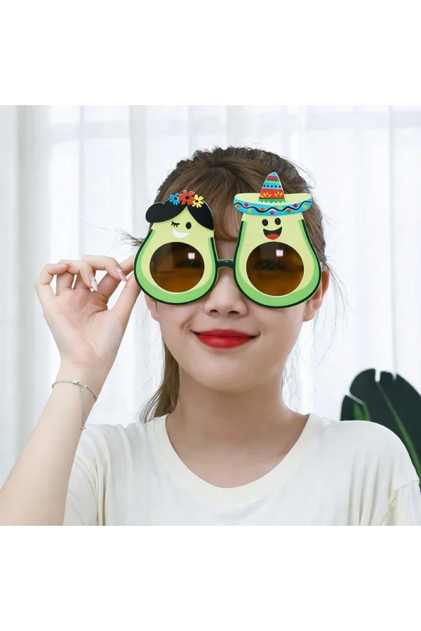 Hawaii Temalı Avokado Gözlük