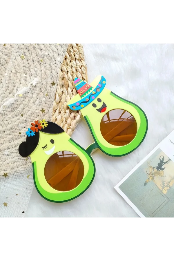 Hawaii Temalı Avokado Gözlük