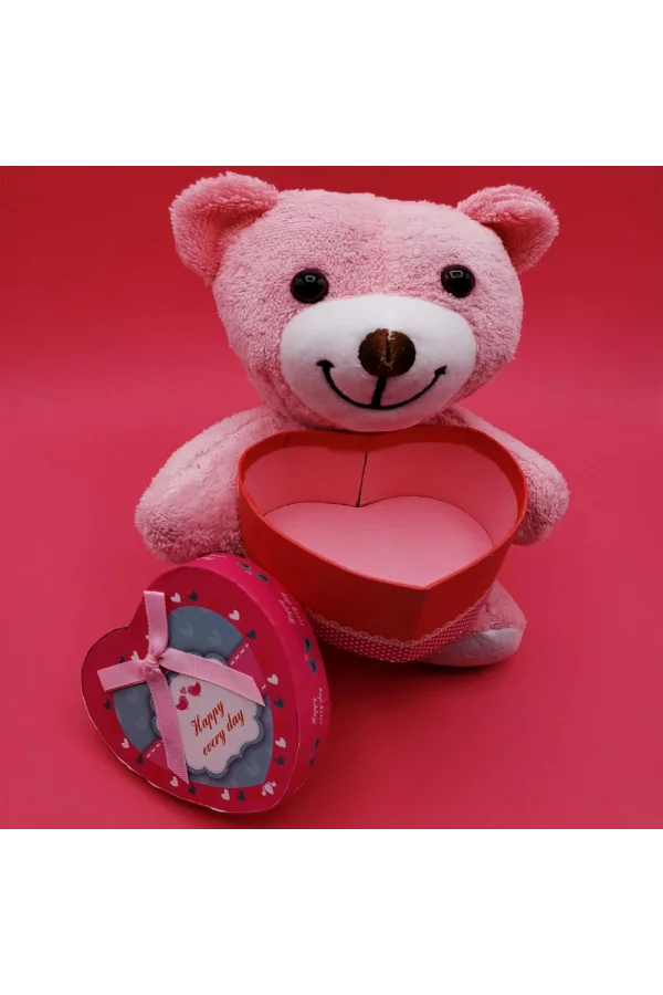 Hediyelik Pembe Kutulu Ayıcık