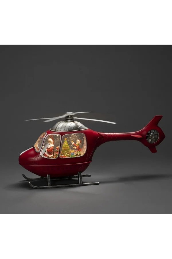 Helikopter Tasarımlı Işıklı Müzikli Kar Küresi