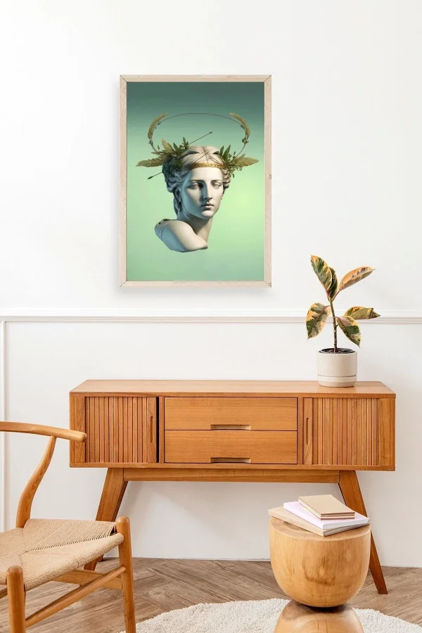 Heykel Ahşap Çerçeveli Tablo