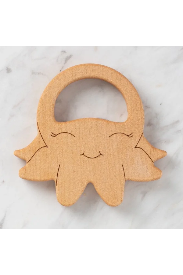 Hobi Baby Ahtapot Figürlü Organik Ahşap Diş Kaşıyı