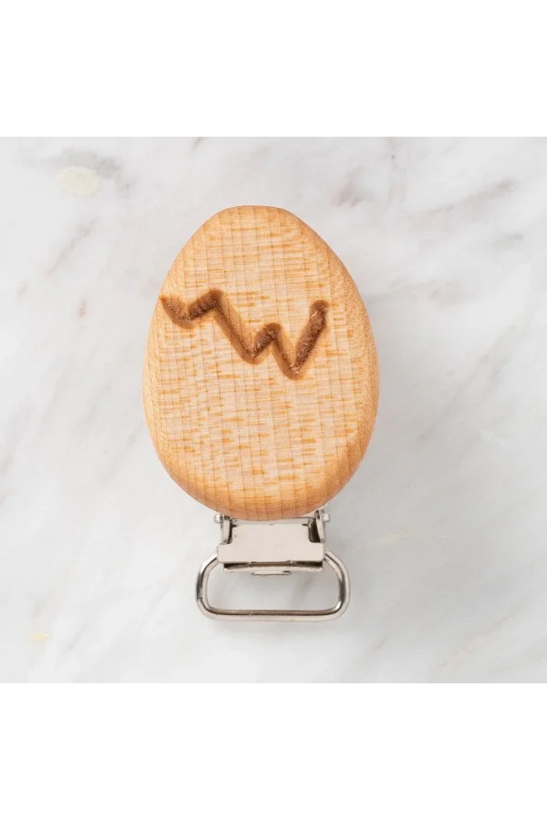 Hobi Baby Yumurta Figürlü Organik Ahşap Emzik Klip