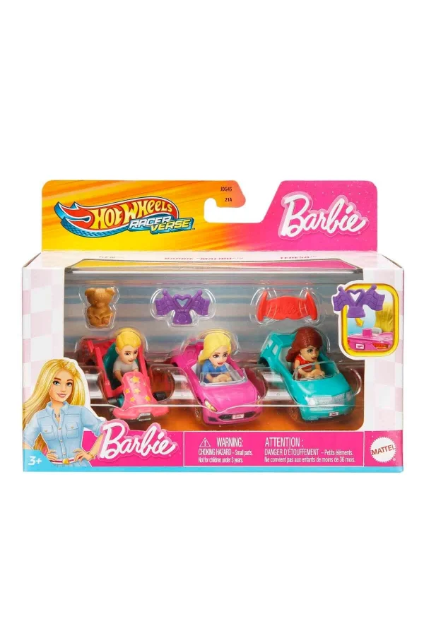Hot Wheels Racerverse Barbie 3 lü Araba Seti JDG45