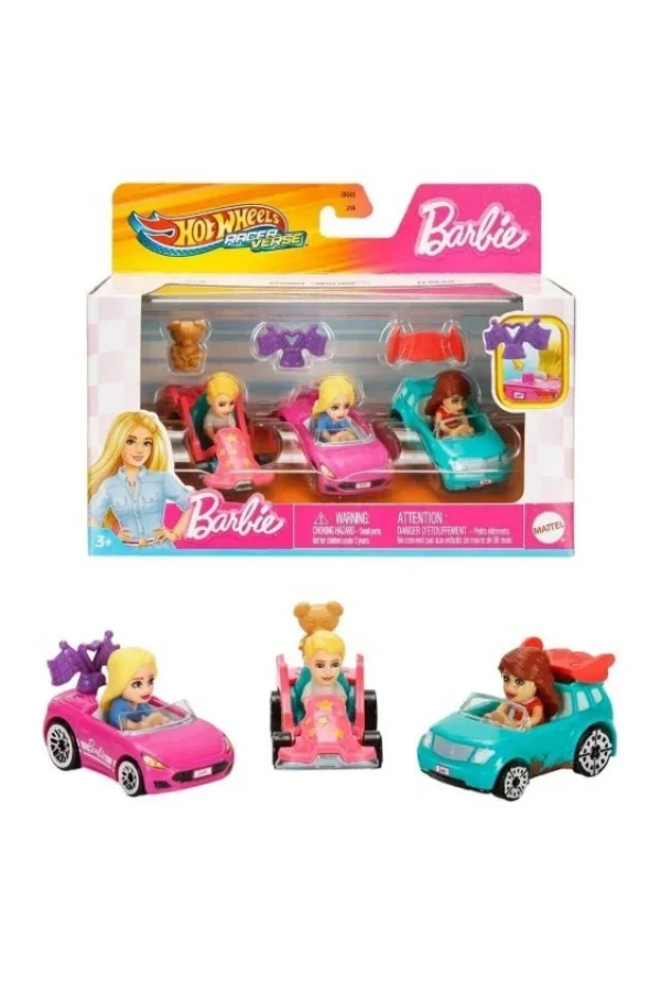 Hot Wheels Racerverse Barbie 3 lü Araba Seti JDG45