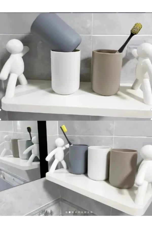 İnsan Figürlü Yapışkanlı Çok Amaçlı Duvar Rafı