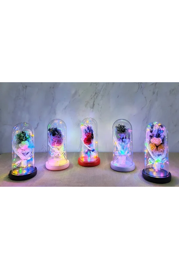 Işıklı Müzikli Romantik Gül Buketi