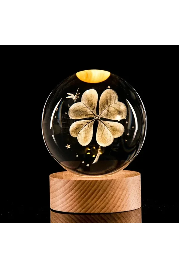 Işıklı Yonca Tasarımlı Cam Küre