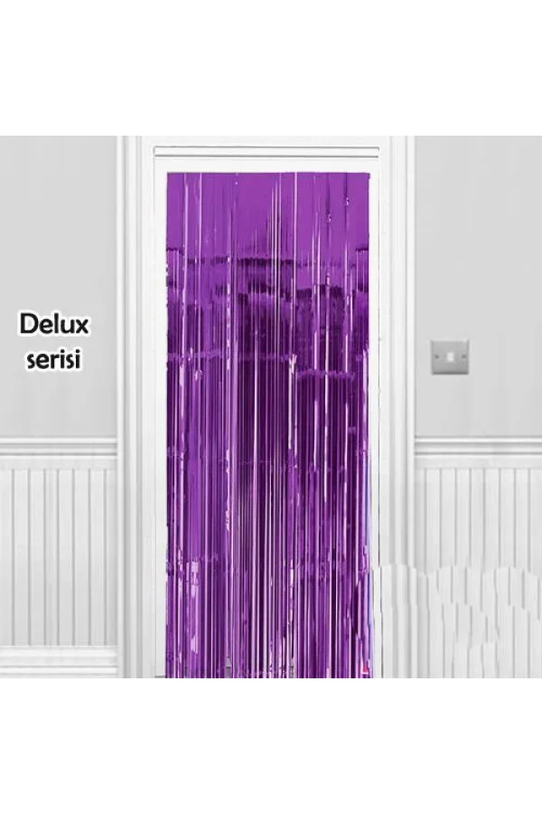 Işıltılı Duvar ve Kapı Perdesi Mor Renk