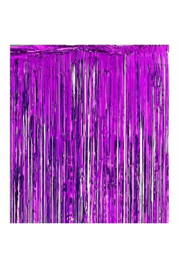 Işıltılı Duvar ve Kapı Perdesi Mor Renk