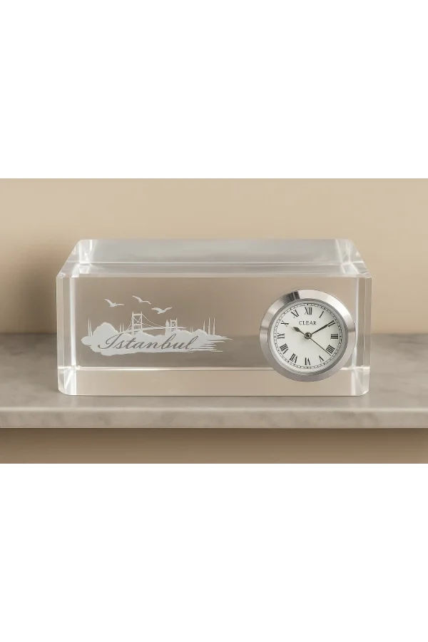 İstanbul Tasarımlı Kristal Saatli Biblo