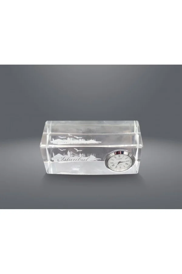 İstanbul Tasarımlı Kristal Saatli Biblo