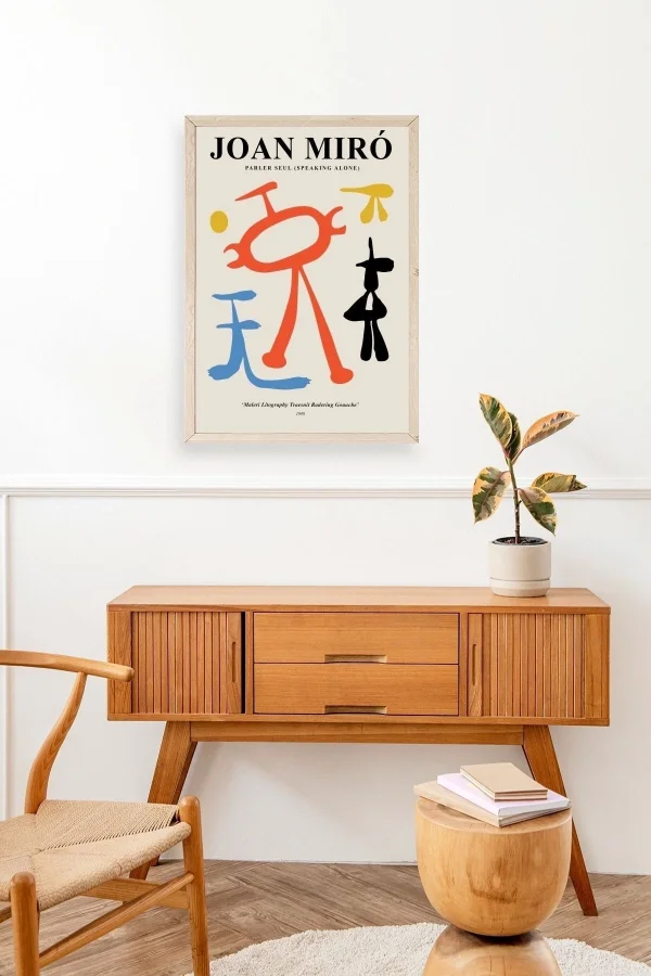 Joan Miro Ahşap Çerçeveli Tablo