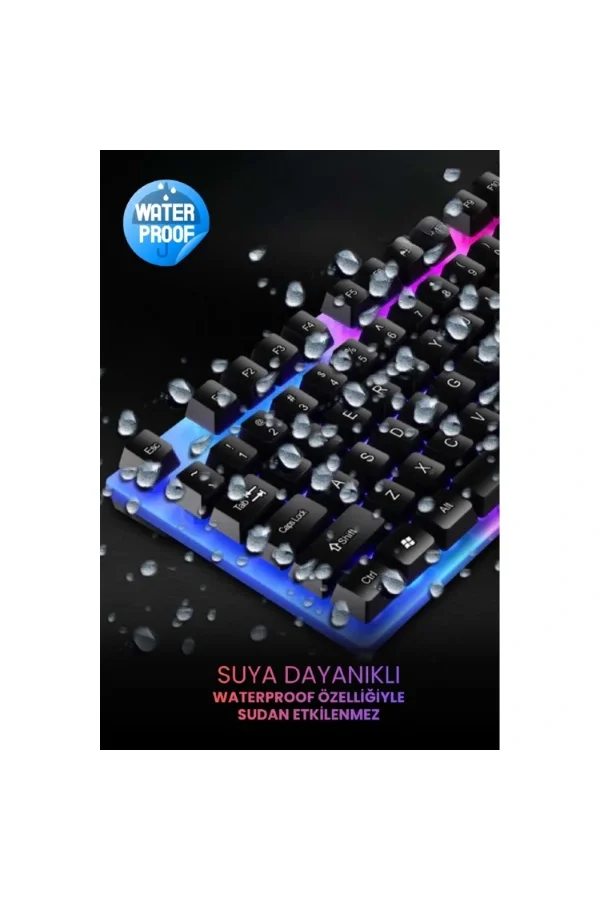 Kablolu Işıklı Gaming Standart Türkçe Q Klavye Ve Mouse Seti