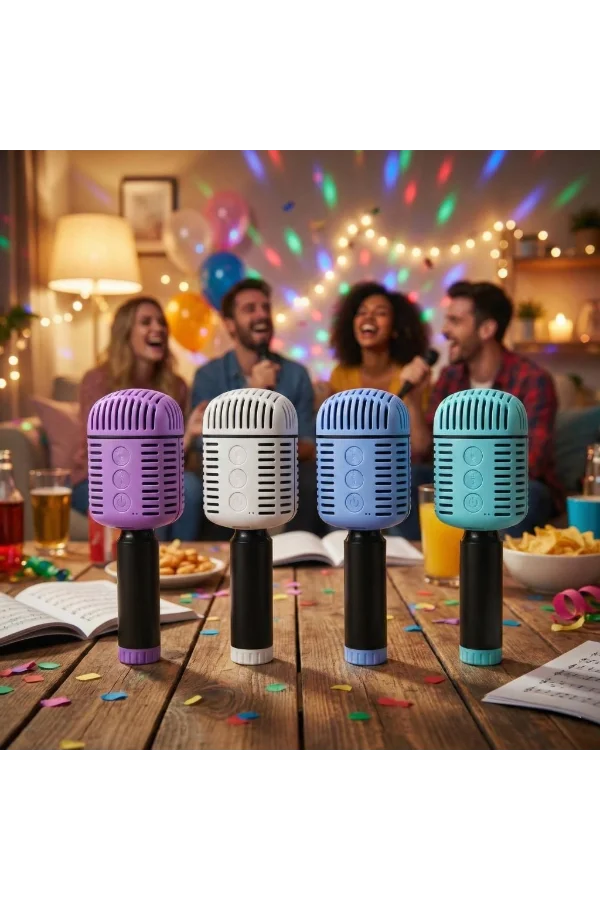 Kablosuz Hoparlörlü Karaoke Mikrofonu