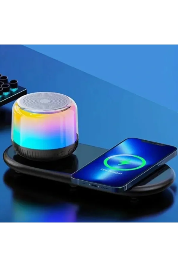 Kablosuz Şarj Standlı Bluetooth Hoparlör