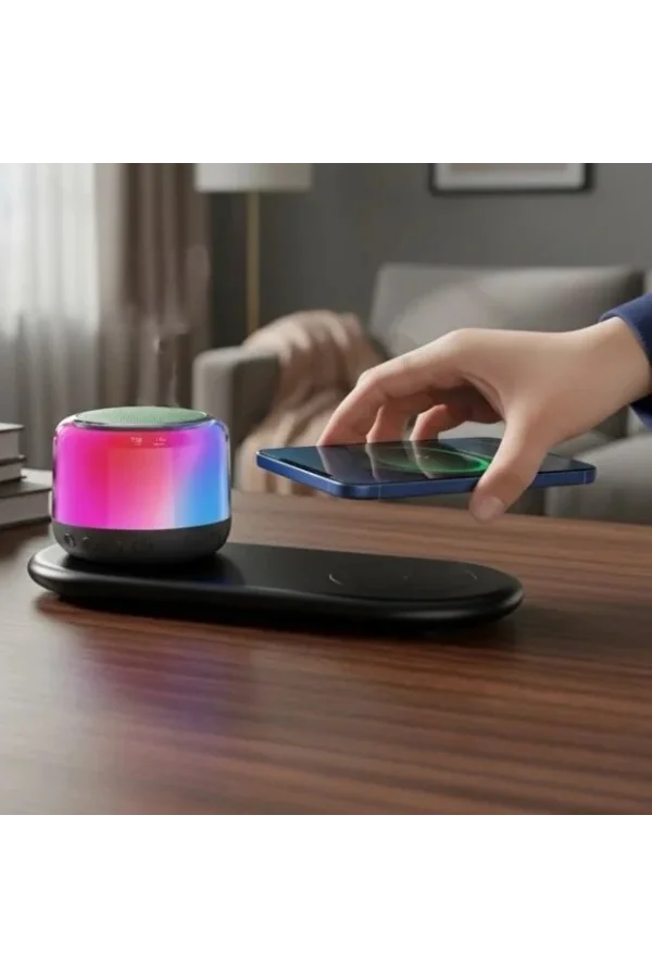 Kablosuz Şarj Standlı Bluetooth Hoparlör