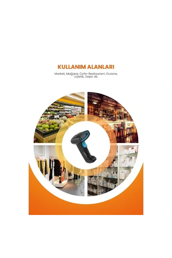 Kablosuz Standlı 1D/2D Barkod & Karekod Okuyucu