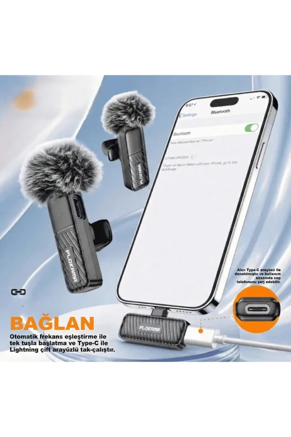 Kablosuz Type-C Yaka Mikrofonu