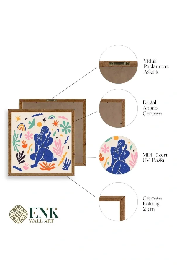 Kadın Ahşap Çerçeveli Tablo