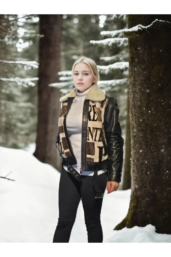 Kadın Uzun Kollu Hakiki Deri Kürk - Siyah