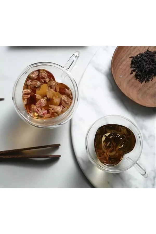 Kalp Şeklinde Cam Bardak