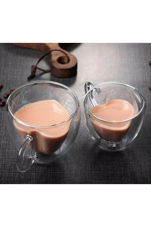 Kalp Şeklinde Cam Bardak