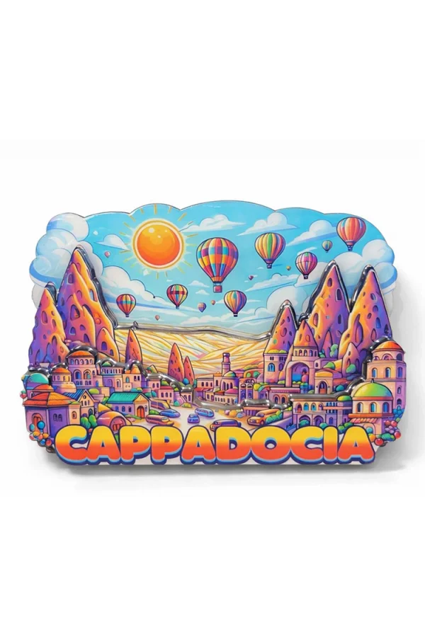 Kapadokya Temalı Ahşap Buzdolabı Magneti Model 4