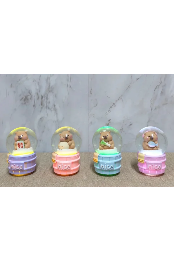 Kapibara Tasarımlı Işıklı Kar Küresi