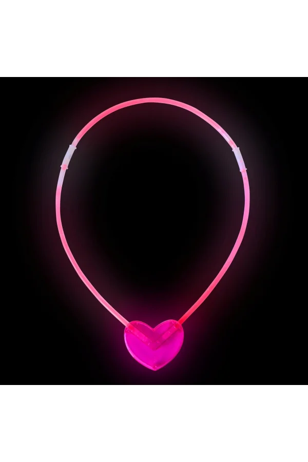 Karanlıkta Yanan Glow Kalp Şekilli Kolye - 6 Adet